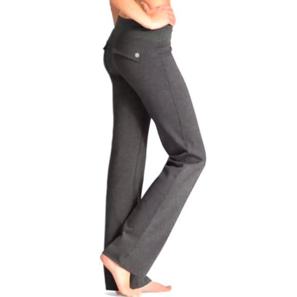 Athleta Pants - Athleta In Fusion Flare Yoga Pant Charcoal Heather Back Pockets
